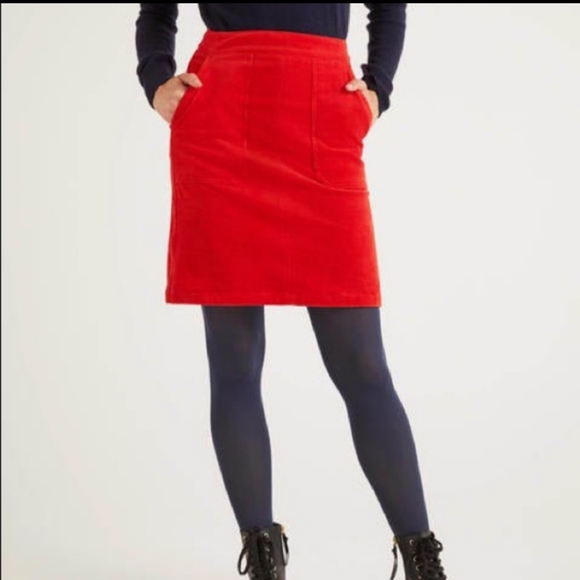 Boden | Leonie Red Orange Cordury Mini Skirt Size US 6L / UK 10L - Picture 1 of 7
